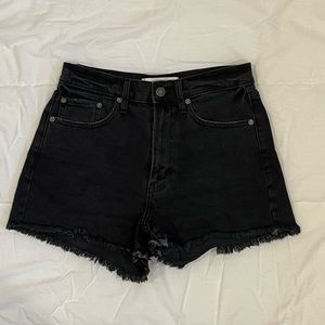 High Rise Black Jean Shorts